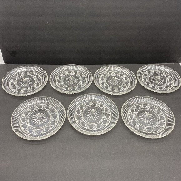 Royal Brighton Indiana Glass Plate Bread Butter Dessert Plate 6.5” Lot‎ Of 7 - Picture 1 of 10
